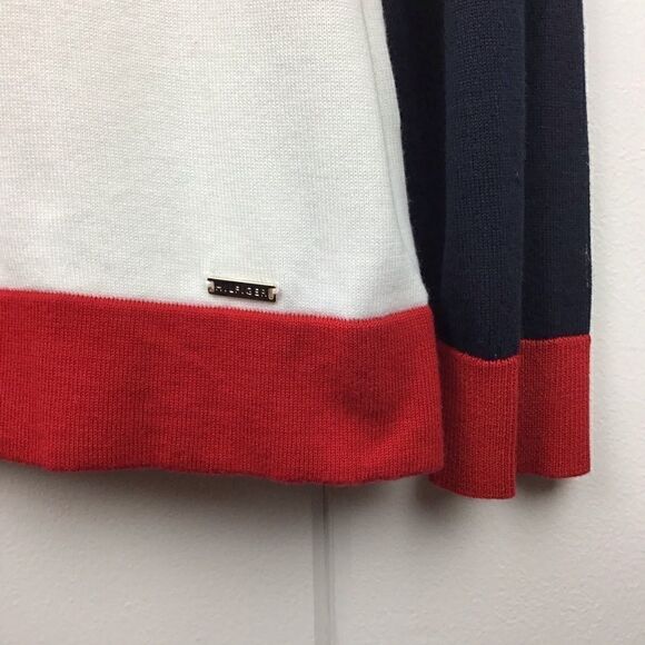 Tommy Hilfiger Sweater, Red Blue Logo Sweater w/Stars - S - Picture 2 of 7